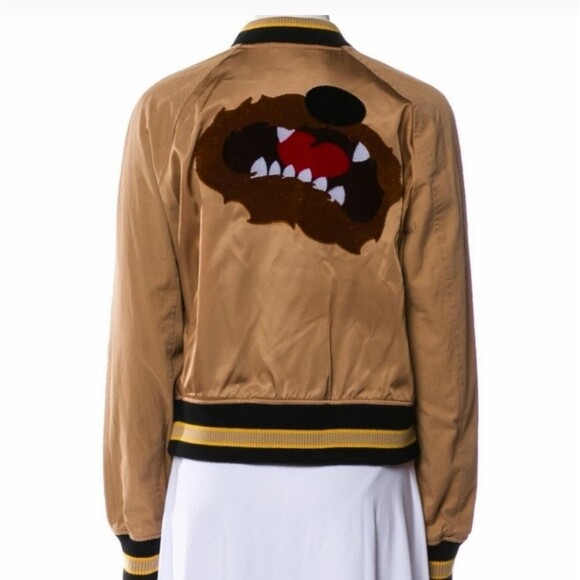 3.1 Phillip Lam Bulldog Face Character Satin Effect Bomber Jacket Streetwear - Picture 1 of 12